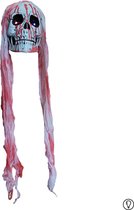 Fjesta Halloween Hangdecoratie Doodshoofd met LED - Halloween Decoratie - 110cm - Inclusief Batterijen