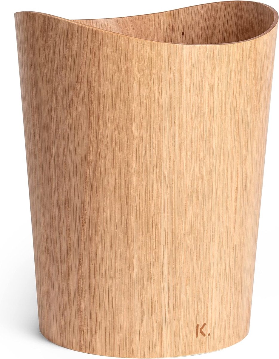 Kazai. Echt houten prullenmand Börje | Houten prullenbak voor kantoor, kinderkamer, slaapkamer en nog veel meer | 9 liter | eiken