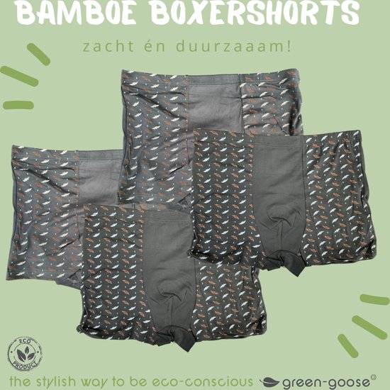 Boxers en Bamboe green-goose ® | 4 Pièces | Taille S | Chauve souris | Durable | Stretch | Respirant et thermorégulant