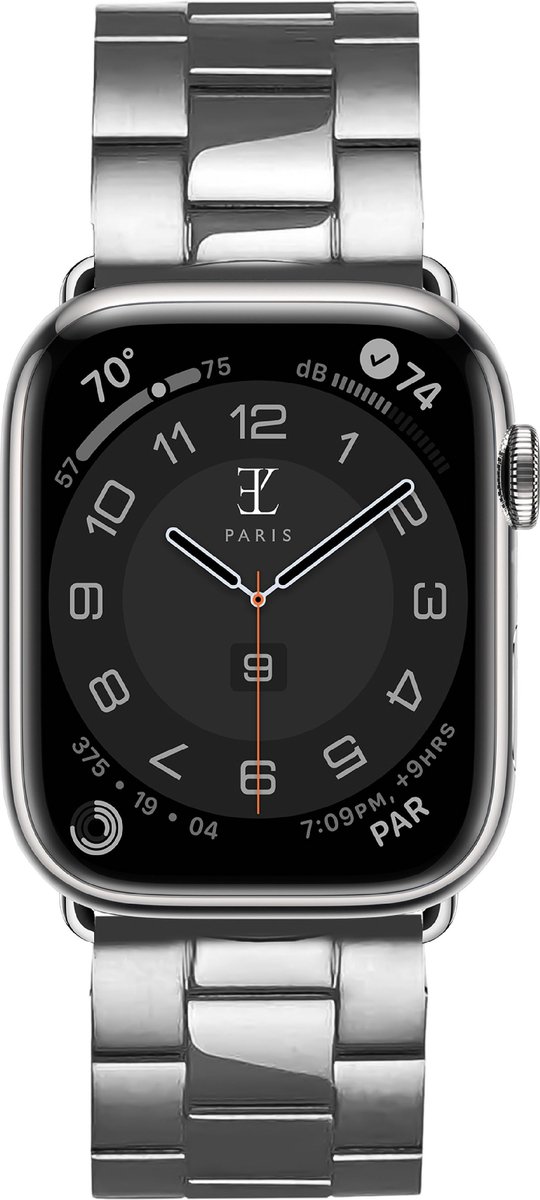 Elysian horlogebandje geschikt voor Apple Watch - Schakelband - 316L Roestvrij Staal - 18mm - Quick Release - Verstelbaar - Series 1/2/3/4/5/6/7/8/9/S/10/11 - Apple Watch Bandje 38/40/41mm