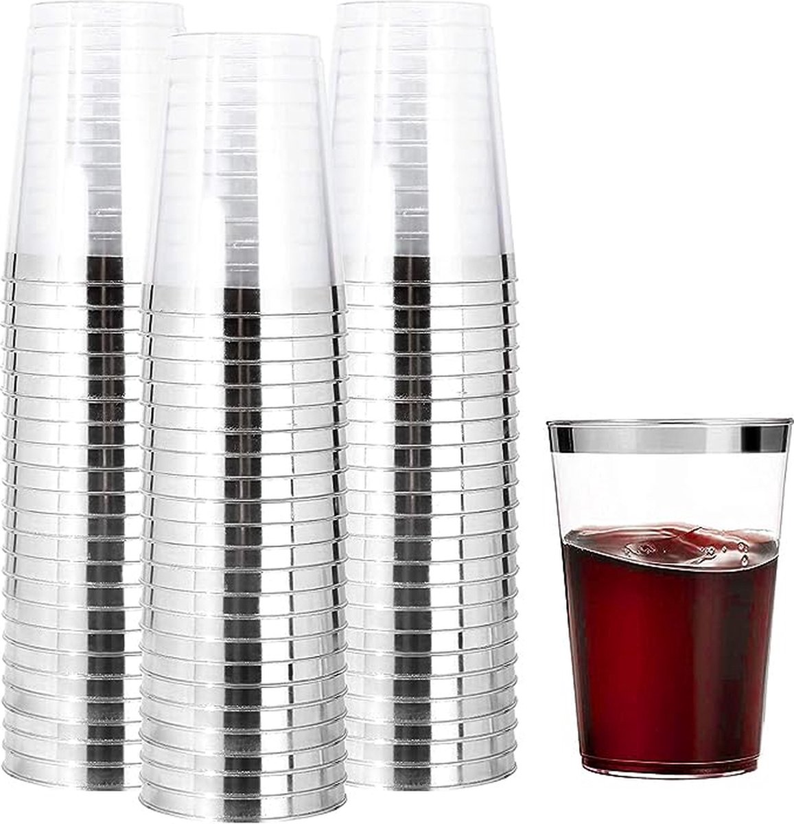 LYLIDIA 20 stuks plastic bekers 0,4 l harde plastic bekers gouden