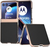 Motorola Razr 40 Ultra Hoesje Leer Back Cover Zwart