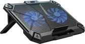 Cosmic Byte Comet Laptop Cooling Pad (Blue) Dual 120mm Fans | LED Lights | USB Ports | Support Up to 17" Laptops | Adjustable Height | Adjustable Fan Speed | Provides Effective Protection | Excellent Cooling Effect