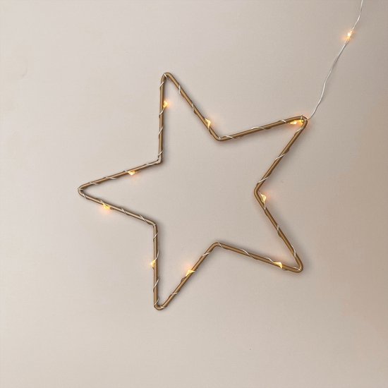 Sterlamp - 20 cm - Sterlampje goud - Kerst - kerstversiering - Christmas - 20 cm - babykamer - kinderkamer - Nachtlamp - Metaal - cadeau - versiering