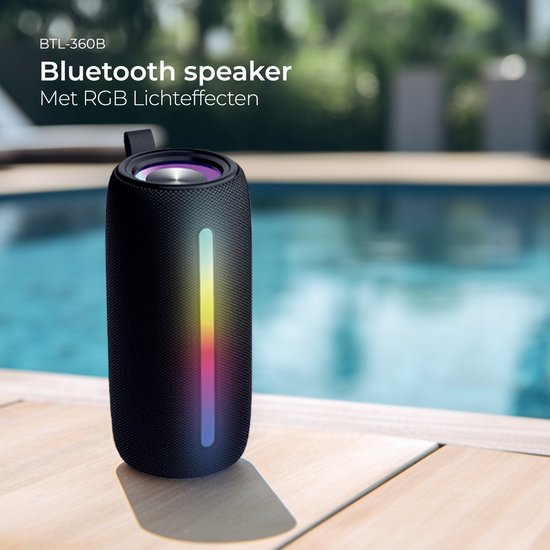 Denver Bluetooth Speaker Draadloos - Lichteffecten - Muziek Box - AUX - TWS Pairing - BTL360 - Zwart van Denver — afbeelding 2