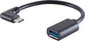 Powteq - USB OTG kabel - USB On The Go - USB C (haaks) naar USB A female - USB 3.0 - 10 cm - USB 3.0 adapter