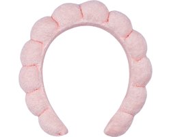 foto van Boozyshop ® Fluffy Haarband - Skincare - Haarband make up - Diadeem - Spa - Headband - Hairband - Roze