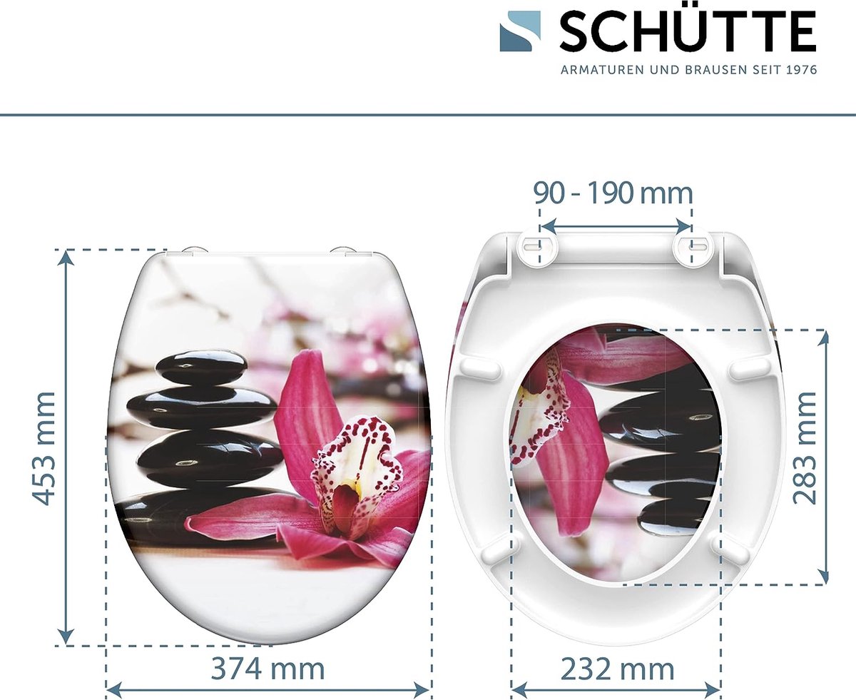 wc-bril met softclosemechanisme en snelsluiting, motief