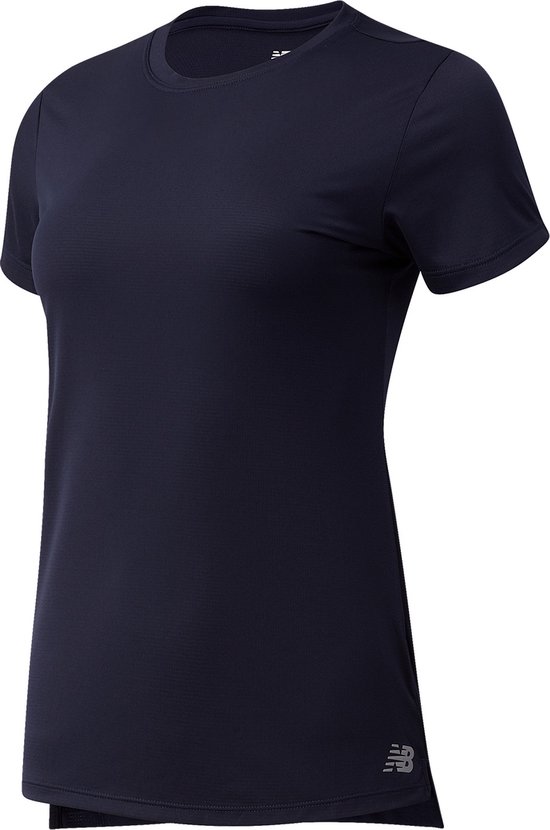 New Balance Core Run Short Sleeve Dames Sportshirt - ECLIPSE - Maat S