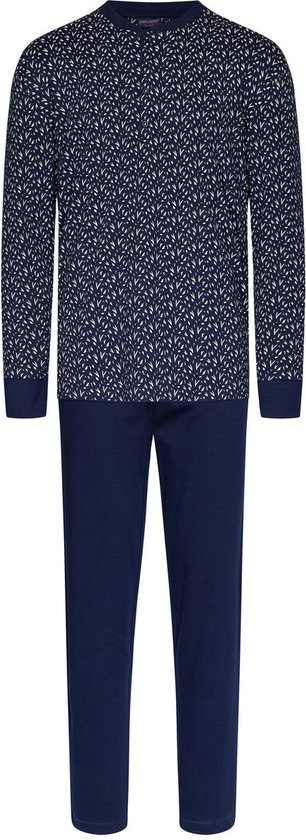Warme heren pyjama fijn patroon Thomas - Blauw - Maat - XXL