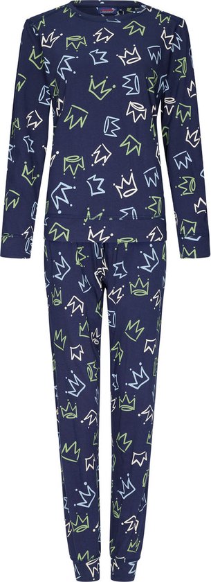 Blauwe pyjama organisch katoen Pippa - Blauw - Maat - 44