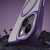 Hoesje Geschikt voor Apple iPhone 15 - Compatibel met MagSafe - Back Cover met Kickstand - Zwart