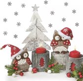 1 Pakje papieren lunch servetten - Owls in santa hats - Kerst - Uilen