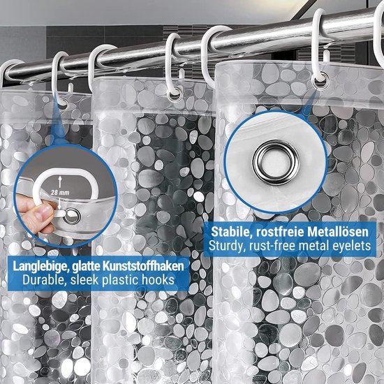 Douchegordijn 100 EVA Waterdicht Schimmelbestendig 120 x 180 cm