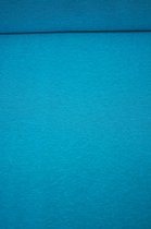 French terry melange uni petroleum blauw 1 meter - modestoffen voor naaien - stoffen
