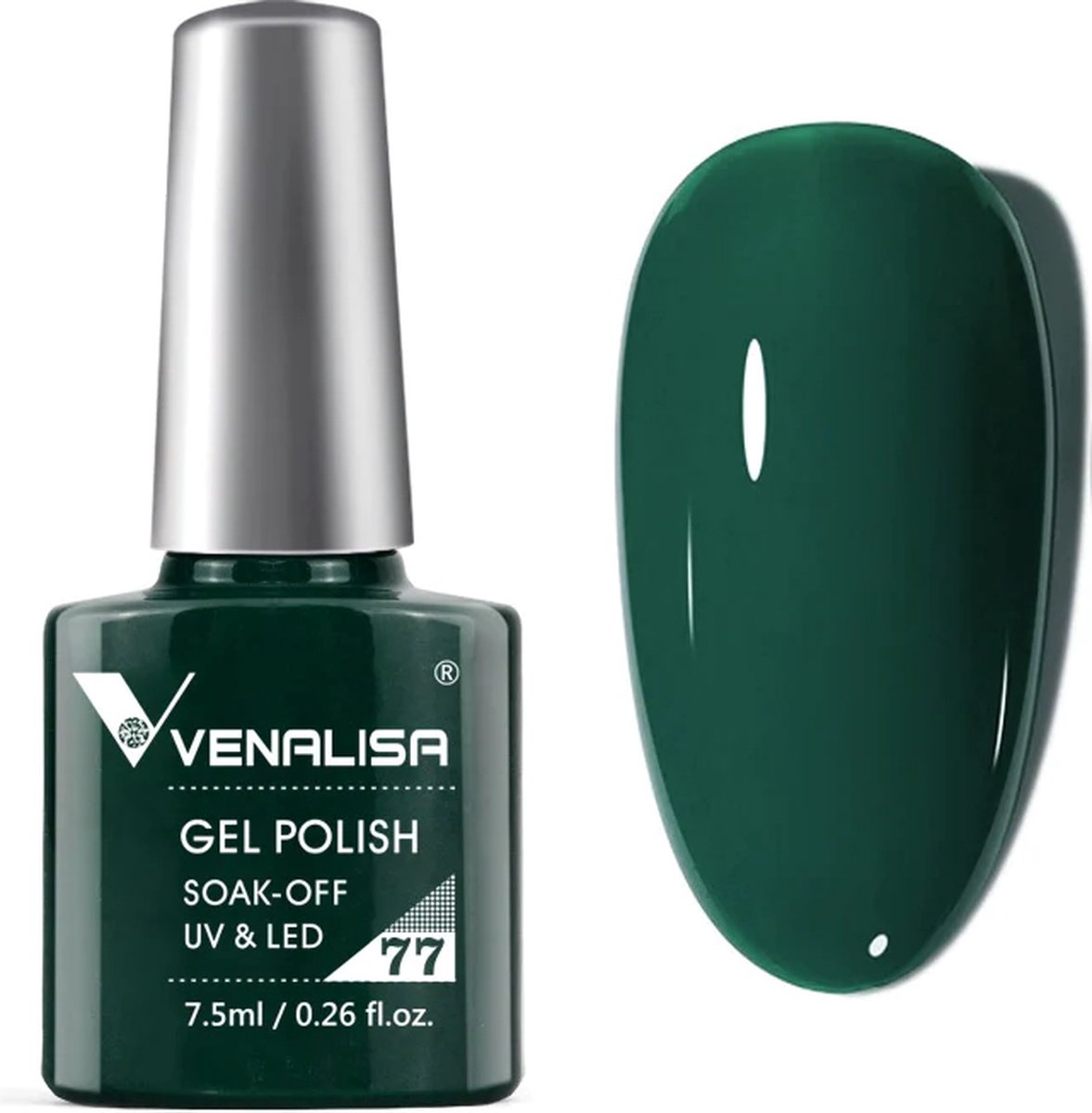 Venalisa UV Gellak Groen - 7.5 ml - Donkergroene Gellak - Groene Gellak - Gellak Donkergroen - Gellac Groen - Gellak Donker Groen - Gellak Kleuren - Venalisa Gellak - Gellak Nagellak
