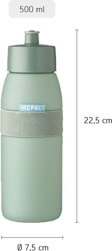 Mepal Flacon Ellipse Sage Nordique 500 ml