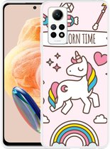 Cazy Hoesje geschikt voor Xiaomi Redmi Note 12 Pro 4G Unicorn Time