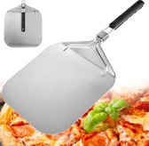 Inklapbare pizzaschep van roestvrij staal voor pizzasteen, pizzaschep voor grote pizzaschep, metaal, pizzaschep, pizzaschep, pizzaschep, pizzaschep, pizzaschep, met pizzaroller