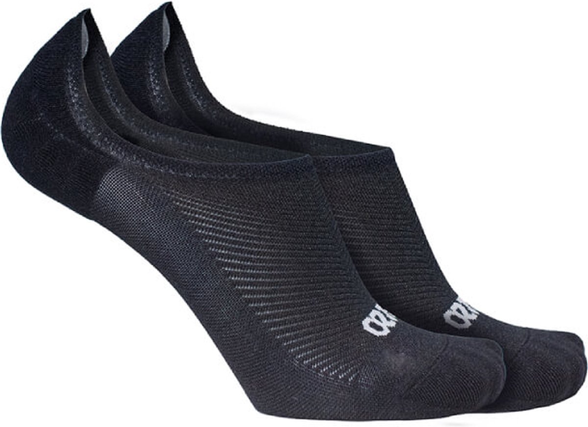 OS1st Nekkid comfort footies maat XL (49+) – zwart – siliconen hiel grip - lichte compressie – minimaliseert wrijving en blaren – naadloze teen – vochtafvoerend - antimicrobieel