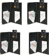 4 pack Rekeningmap | rekeningmapje | rekeninghouder | betaalmap | leer | zwart
