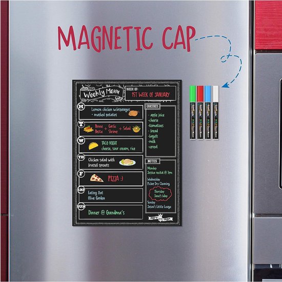 Tableau de Menu Magnétique pour Réfrigérateur: avec des Marqueurs