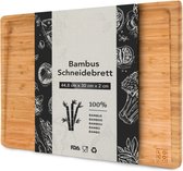 Bamboe snijplank met sapgroef - 44,8x30x2 cm grote snijplank van hout-vlees snijplank voor de keuken - antibacteriële houten snijplank
