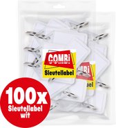 Combi-Label pliable Étiquettes pour clés blanches avec incrustation - Porte-clés - Etiquette nominative – pliable 100 pièces