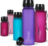 SoftTouch-drinkfles "uberBottle" + zeef - 650 ml - BPA-vrij - lekvrije waterfles voor kinderen, school, universiteit, sport, fitness - Tritan bidon - licht en onbreekbaar