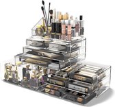 Luxe ruime make up organizer - 12 laden - 4 lagen - transparant - opbergdoos