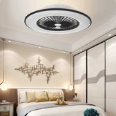 Plafondventilator met Verlichting Mobiele App – Plafondventilator Afstandbediening - Plafonniere met Ventilator – Plafondventilator met Lamp - Zwart