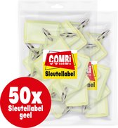 Combi-Label openklapbare Sleutellabels geel met inlay - Sleutelhanger - Naamlabel – openklapbaar 50 stuks