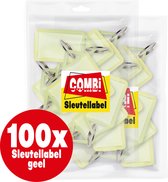 Combi-Label openklapbare Sleutellabels geel met inlay - Sleutelhanger - Naamlabel – openklapbaar 100 stuks
