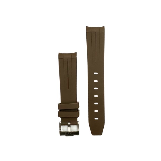 Bracelet de montre Grijs-marron pour Omega X Swatch MoonSwatch - Caoutchouc - Bracelet de montre de 20mm pour diverses marques
