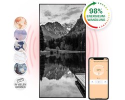 Klarstein Infrarotheizung met Thermostat, 700W Elektroheizung, Smart Home Bild Infrarotheizung zur Wandmontage, IR met IoT/WiFi App Control, Feuchtraum Flach Heizkörper, CO2 Freie Wand Heizung – geschikt voor thuisfitness en sportschoolgebruik, duurz