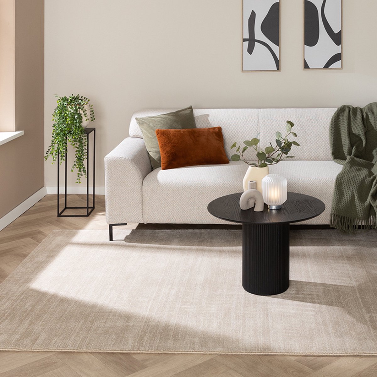 Studio Clarice Viscose vloerkleed - Jean Beige - 200x290cm