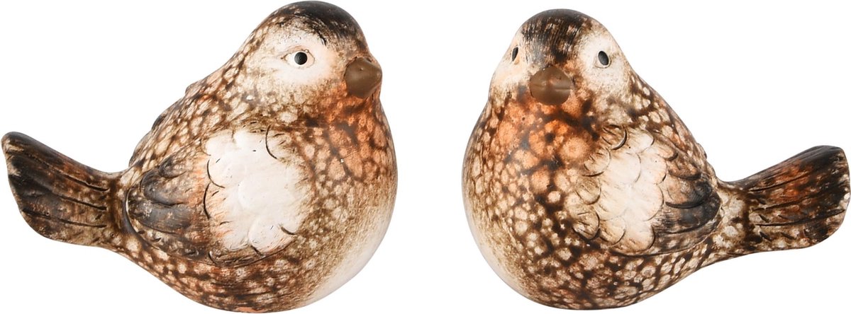 Dekoratief | Vogeltje 'Ralph', keramiek, 9x6x7cm, set van 2 stuks | A235470