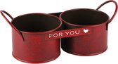 Dekoratief | Bakje 'For You', rood, metaal, 17x8x5cm | A225738