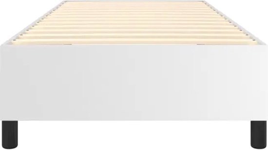 The Living Store Sommier tapissier Easy Sleep - Double - Cuir artificiel - Wit - 193x90x35cm - Cuir artificiel durable