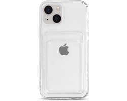 Smartphonica iPhone 13 Mini siliconen hoesje met pashouder - Transparant geschikt voor iPhone 13 Mini