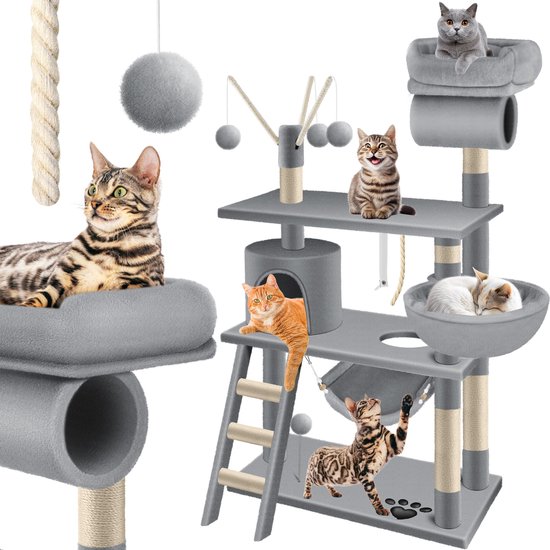 Yaheetech Krabpaal 96 cm hoog kattenboom klimboom voor katten, met