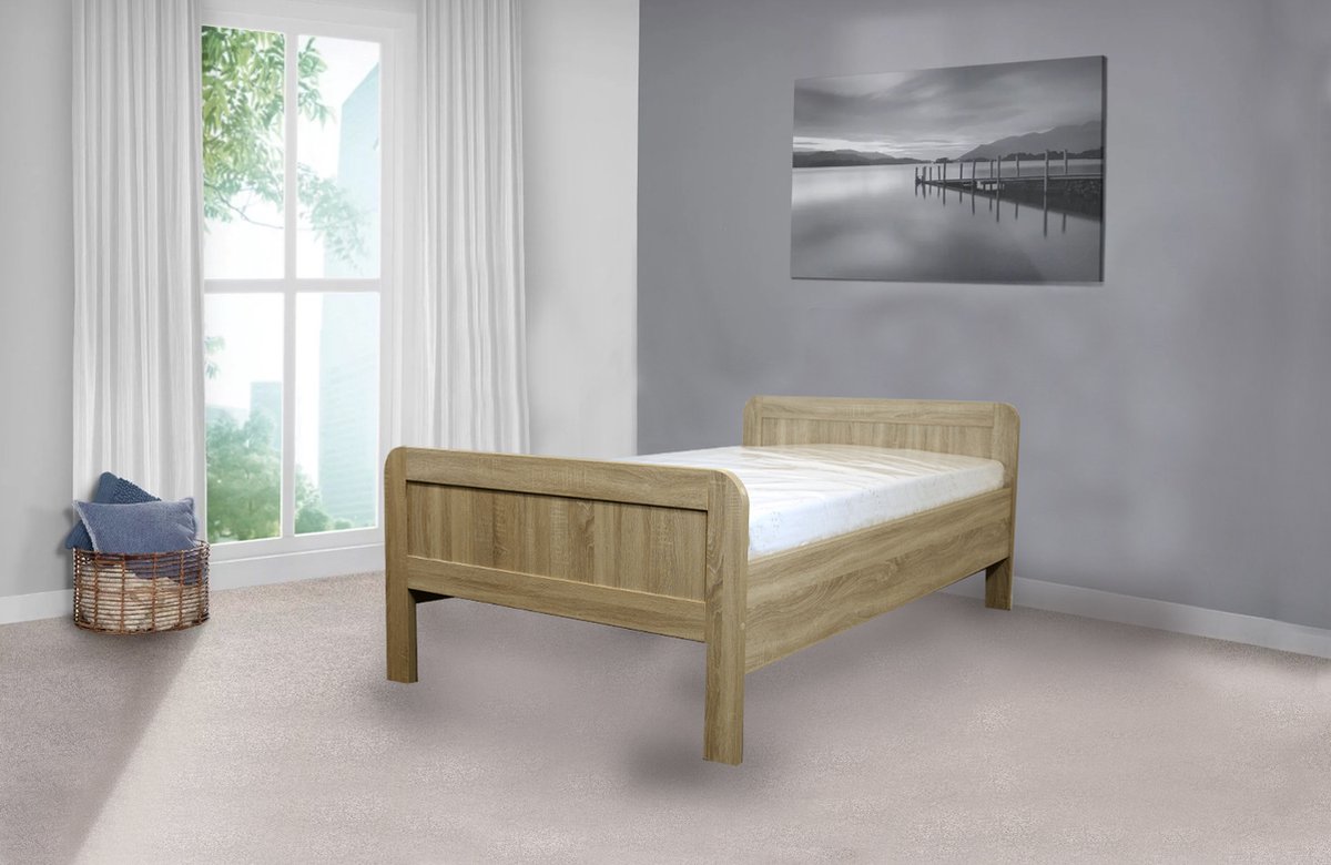 Bed Box Wonen Seniorenbed Nelson Licht Eiken 120x200 cm