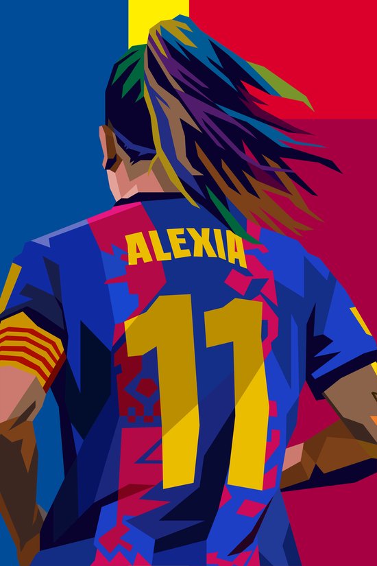 Alexia Putellas Poster | Vrouwenvoetbal Poster | FC Barcelona | Spaanse Voetbalster | Voetbalposter | Sportposter | Pop Poster | Wanddecoratie | Muurposter | 61x91cm | Geschikt om in te lijsten