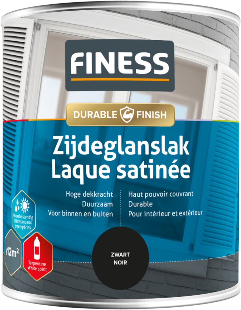 Finess zijdeglanslak zwart - 750 ml