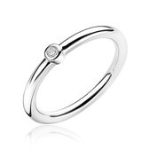 Bague empilable ZINZI argent lisse blanc 3mm ZIR1673