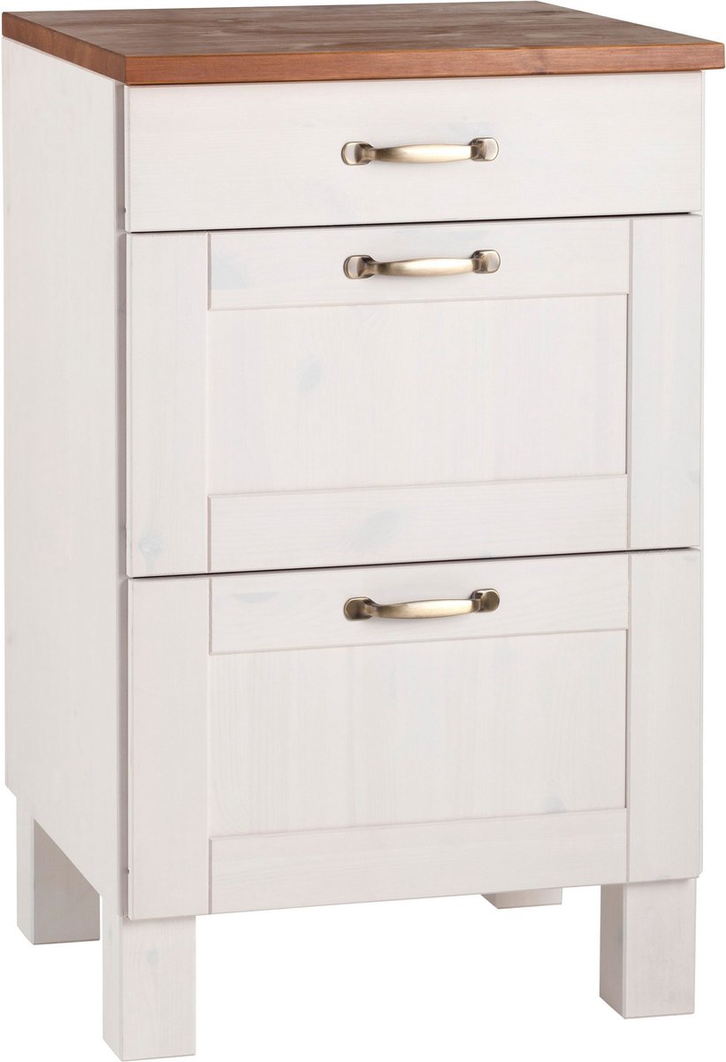 Alby-Kast - 3 Lades - Wit/Honing
