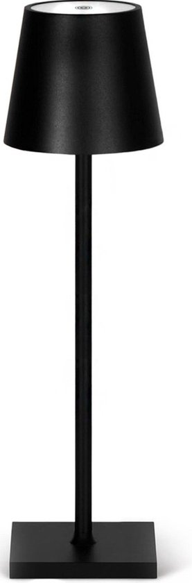 DreamGoods Oplaadbare Tafellamp - 4000mAh - 3 Kleuren Licht - Draadloos & Oplaadbaar - Dimbaar - Op Batterijen - Accu - Touch - Decoratie voor Binnen & Buiten - Woonkamer, Slaapkamer & Tuinverlichting - Industrieel – Zwart