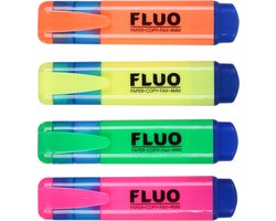 Urban Living Markeerstiften - 4x stuks - fluor kleurenmix - gekleurde highlighters