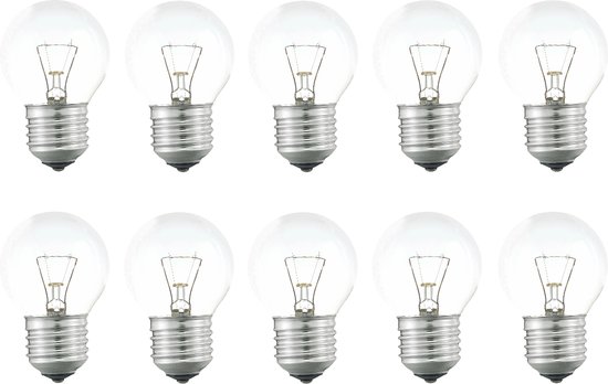 10x Gloeilamp Kogellamp | Grote fitting E27 | 60W