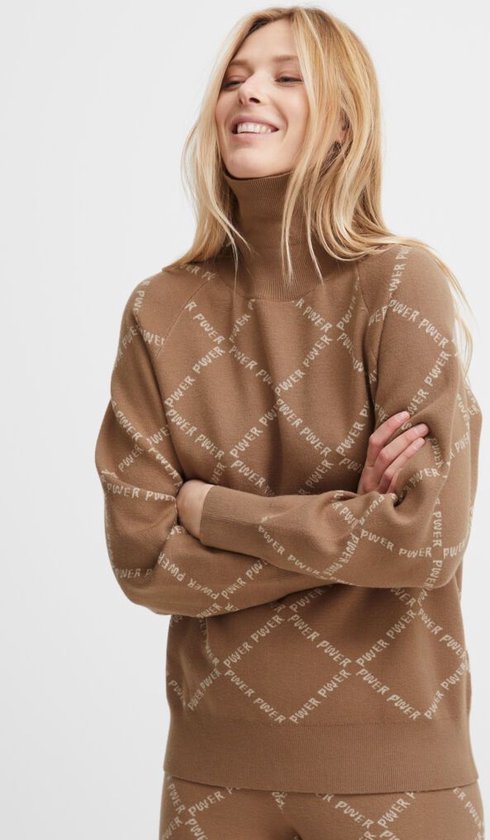 b.young BYMILO JACQUARD JUMPER - Toasted Coconut Brown